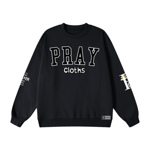 "PRAYcloths" Premium College Text Unisex Oversized Sweatshirt