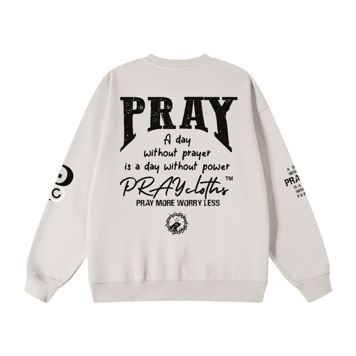 "PRAYcloths" Premium College Text Unisex Oversized Sweatshirt