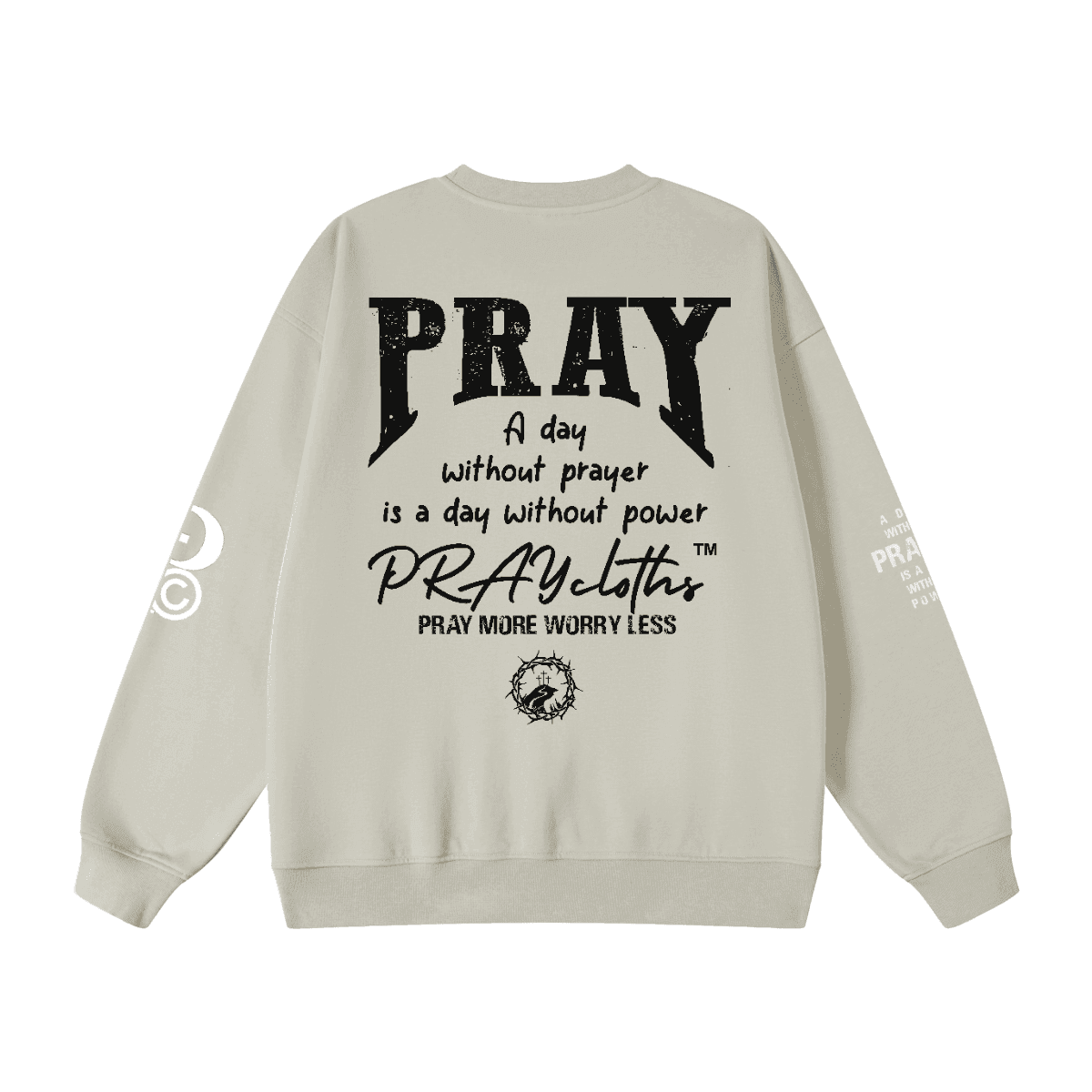 "PRAYcloths" Premium College Text Unisex Oversized Sweatshirt