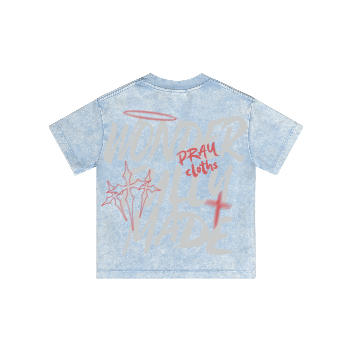 "WONDERFULLY MADE" Premium Cotton Vintage Washed Kids Streetwear T-Shirt