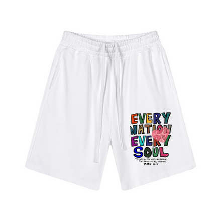 "EVERY NATION EVERY SOUL" Premium Cotton Kids Streetwear Shorts