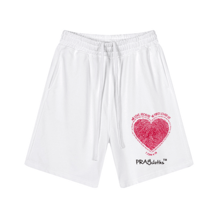 "HE FIRST LOVED US" Premium Cotton Kids Streetwear Shorts