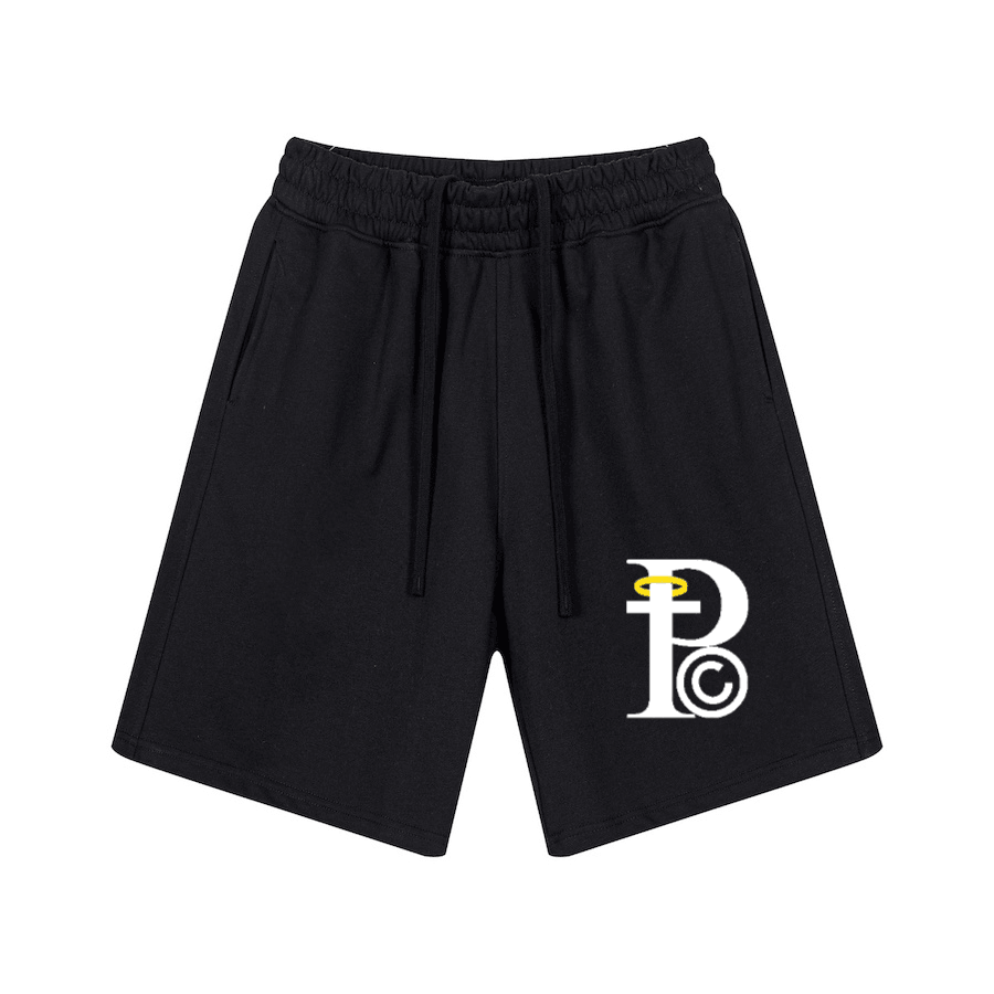 "Pc" Logo Premium Cotton Kids Streetwear Shorts