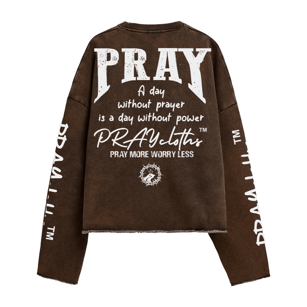 "GOD PURPLE HEART" Premium Unisex Washed Cropped Sweatshirt - PRAYcloths™