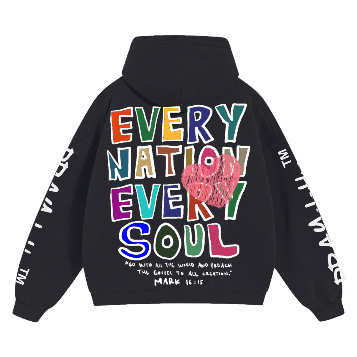 "EVERY NATION EVERY SOUL" Premium Unisex Cropped Oversized Hoodie - PRAYcloths™