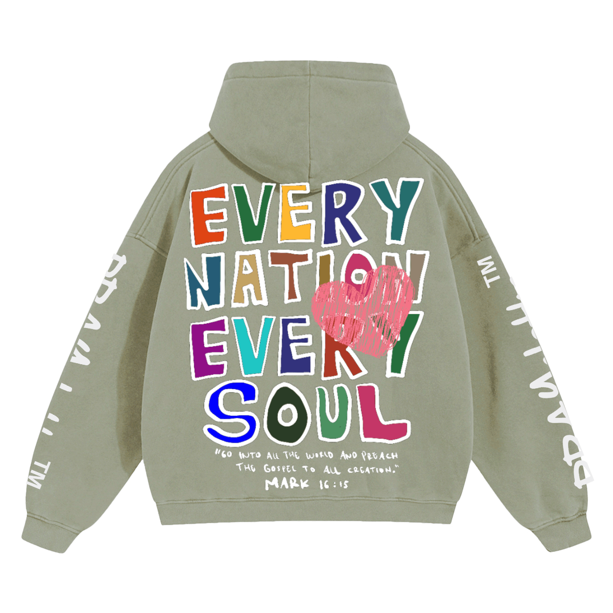 "EVERY NATION EVERY SOUL" Premium Unisex Cropped Oversized Hoodie - PRAYcloths™