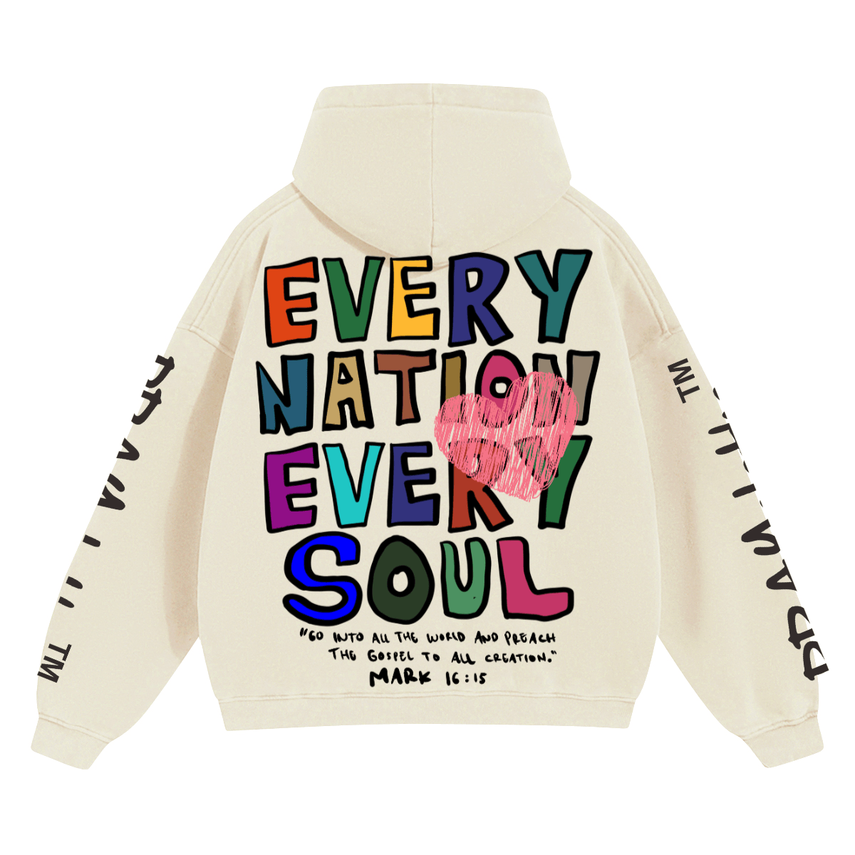 "EVERY NATION EVERY SOUL" Premium Unisex Cropped Oversized Hoodie - PRAYcloths™