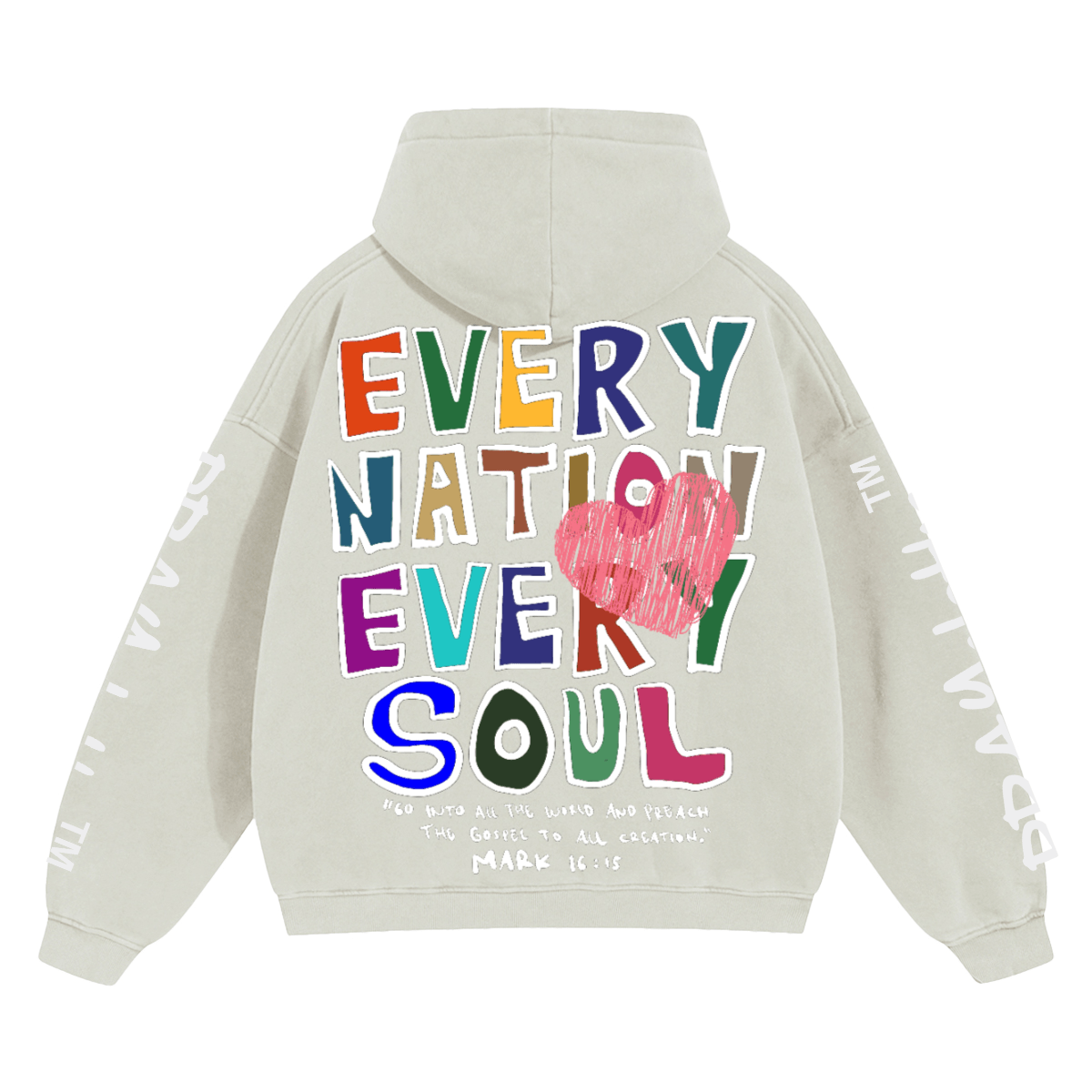 "EVERY NATION EVERY SOUL" Premium Unisex Cropped Oversized Hoodie - PRAYcloths™