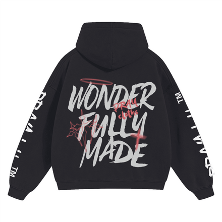 "WONDERFULLY MADE" Premium Unisex Cropped Oversized Hoodie - PRAYcloths™