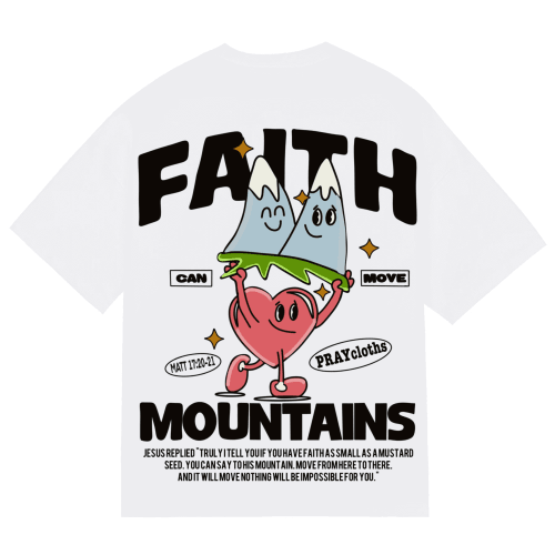 "FAITH CAN MOVE MOUNTAINS" Premium Cotton Unisex T-Shirt - PRAYcloths™