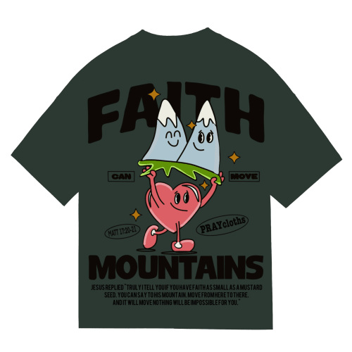 "FAITH CAN MOVE MOUNTAINS" Premium Cotton Unisex T-Shirt - PRAYcloths™