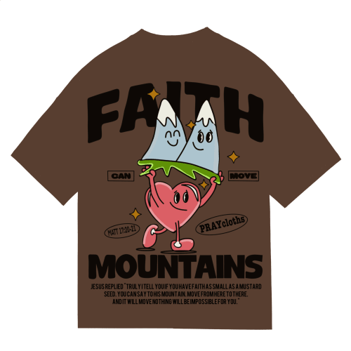 "FAITH CAN MOVE MOUNTAINS" Premium Cotton Unisex T-Shirt - PRAYcloths™