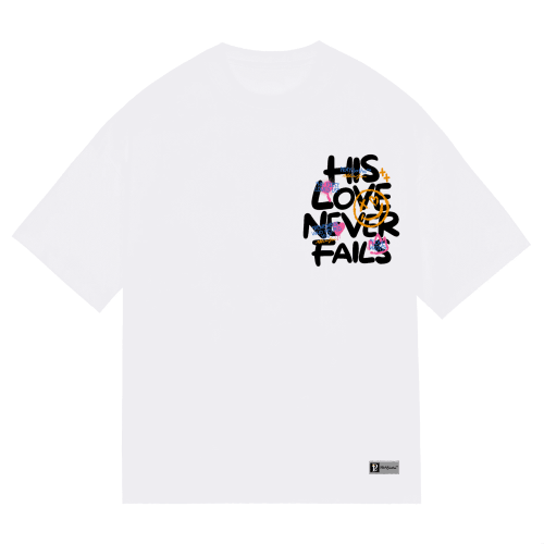 "HIS LOVE NEVER FAILS" Premium Cotton Unisex T-Shirt - PRAYcloths™