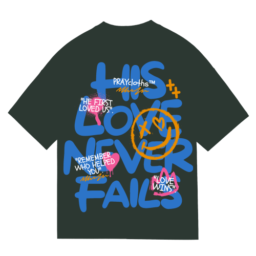 "HIS LOVE NEVER FAILS" Premium Cotton Unisex T-Shirt - PRAYcloths™