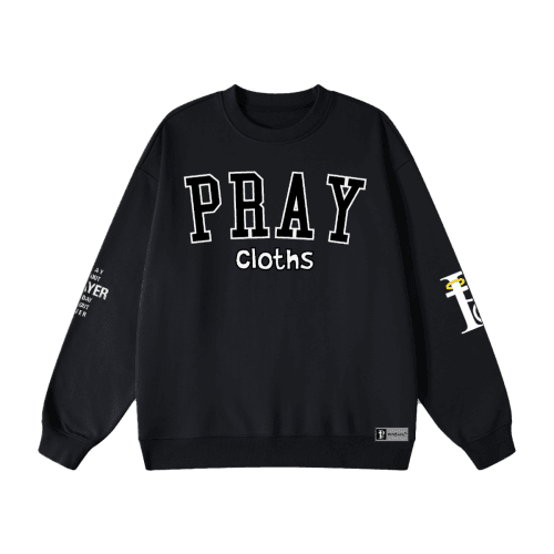 "PRAYcloths" Premium College Text Unisex Oversized Sweatshirt