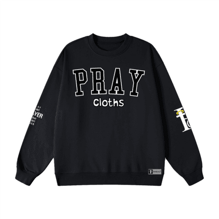 "PRAYcloths" Premium College Text Unisex Oversized Sweatshirt