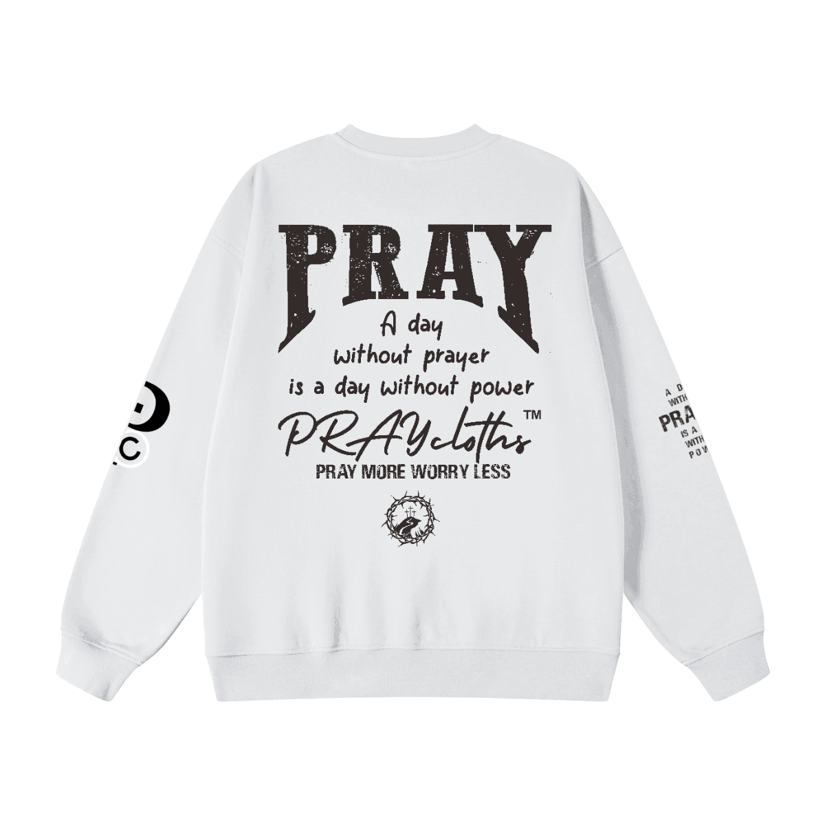 "PRAYcloths" Premium College Text Unisex Oversized Sweatshirt