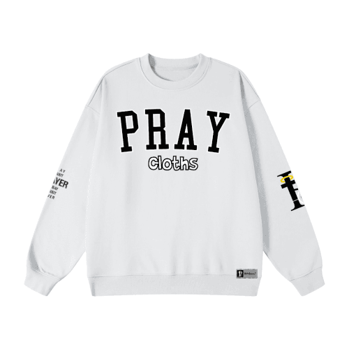 "PRAYcloths" Premium College Text Unisex Oversized Sweatshirt