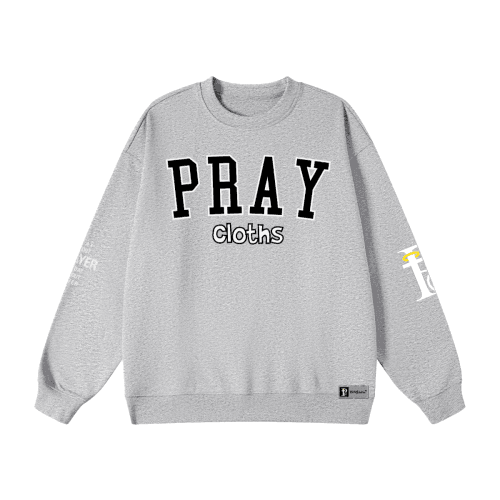 "PRAYcloths" Premium College Text Unisex Oversized Sweatshirt