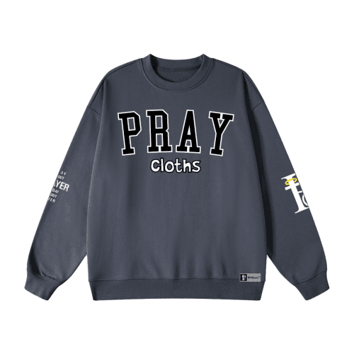 "PRAYcloths" Premium College Text Unisex Oversized Sweatshirt