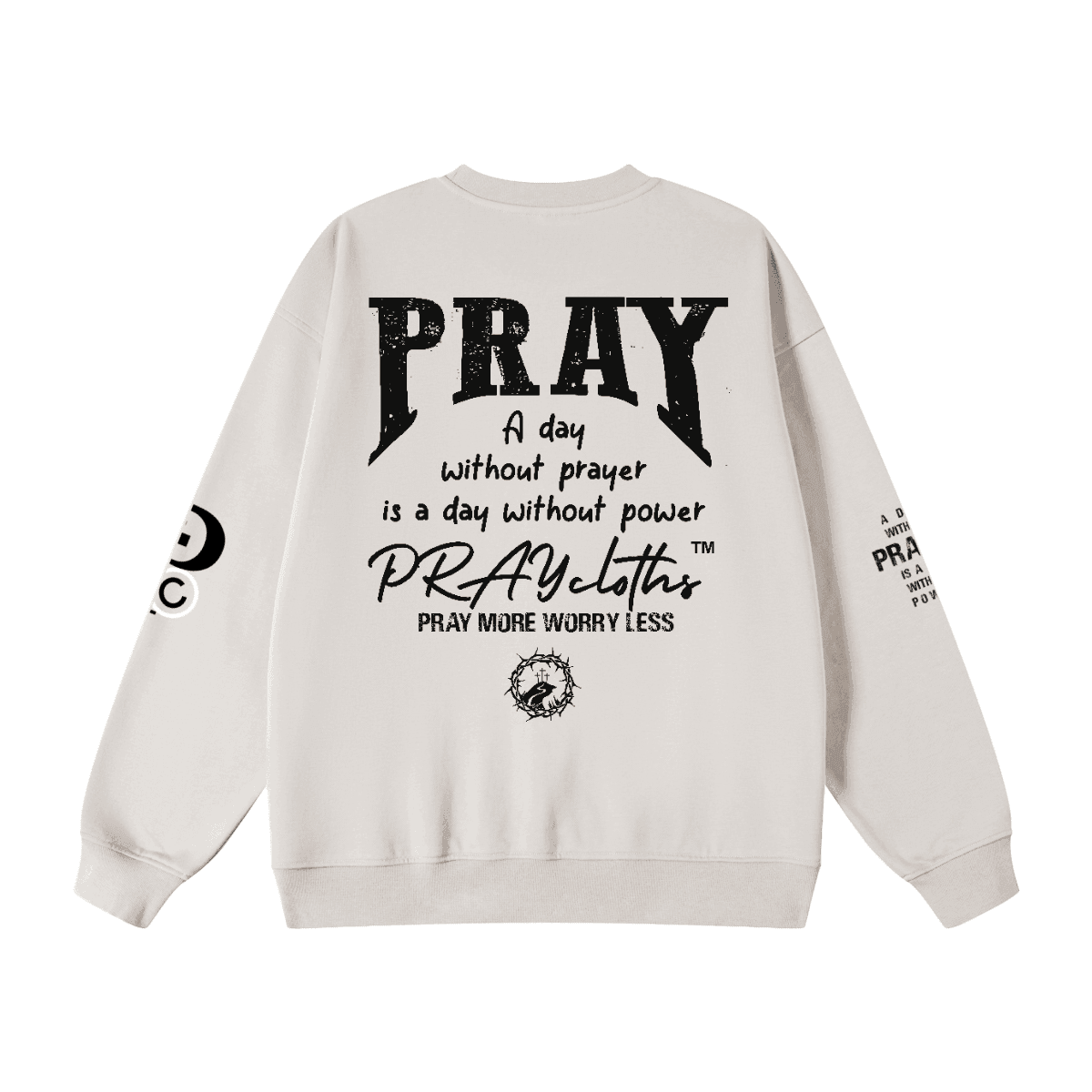 "PRAYcloths" Premium College Text Unisex Oversized Sweatshirt