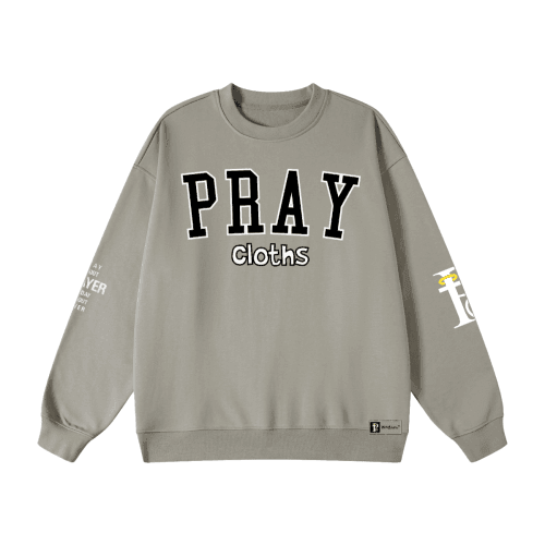 "PRAYcloths" Premium College Text Unisex Oversized Sweatshirt