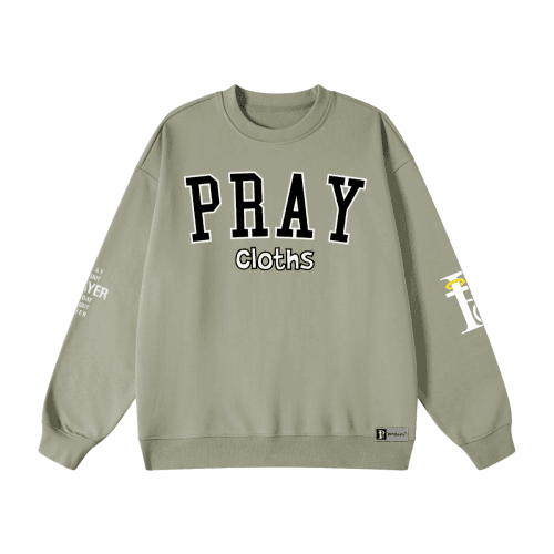 "PRAYcloths" Premium College Text Unisex Oversized Sweatshirt