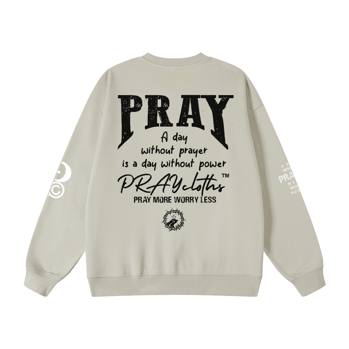 "PRAYcloths" Premium College Text Unisex Oversized Sweatshirt