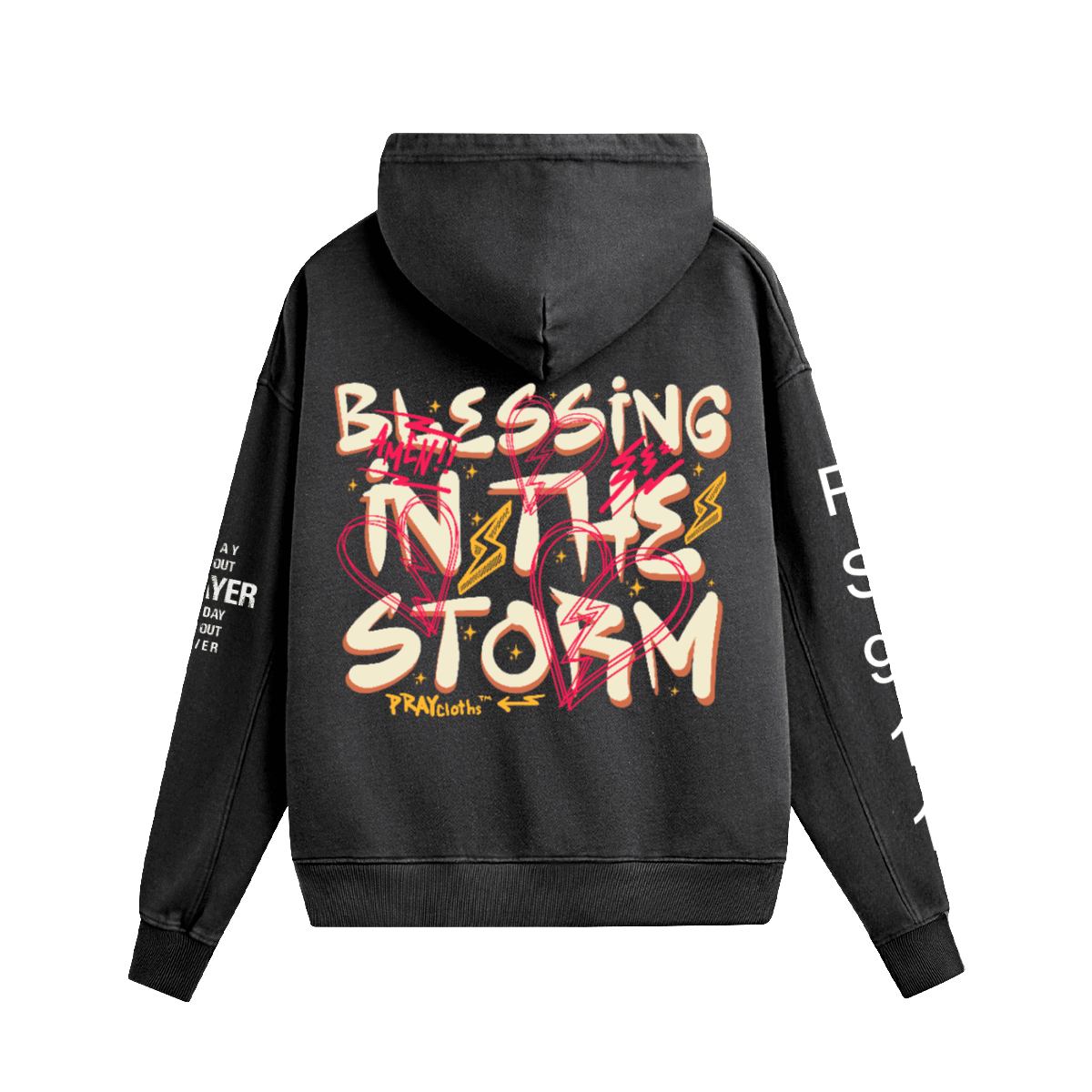 "BLESSING IN THE STORM" Premium Unisex Washed Hoodie