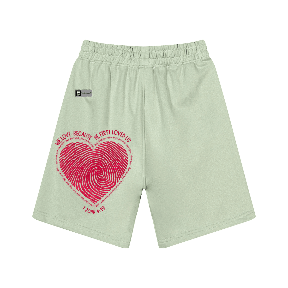 "HE FIRST LOVED US" Premium Unisex Casual Sweat Shorts