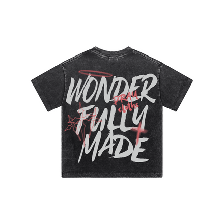 "WONDERFULLY MADE" Premium Cotton Vintage Washed Kids Streetwear T-Shirt