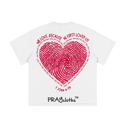 "HE FIRST LOVED US" Premium Cotton Kids Streetwear T-Shirt