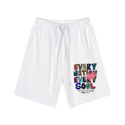 "EVERY NATION EVERY SOUL" Premium Cotton Kids Streetwear Shorts